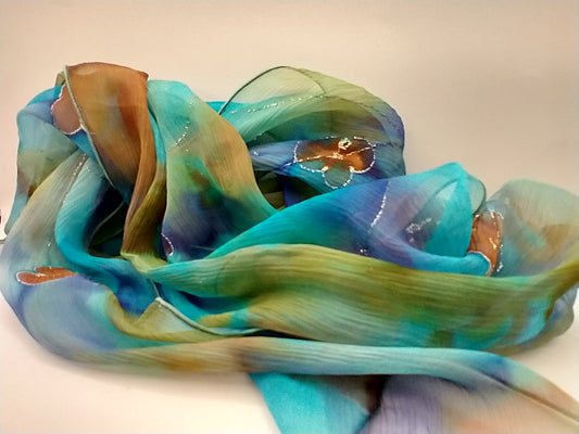 Silk Scarves Hand Painted by Italian Artist Josie Assisi