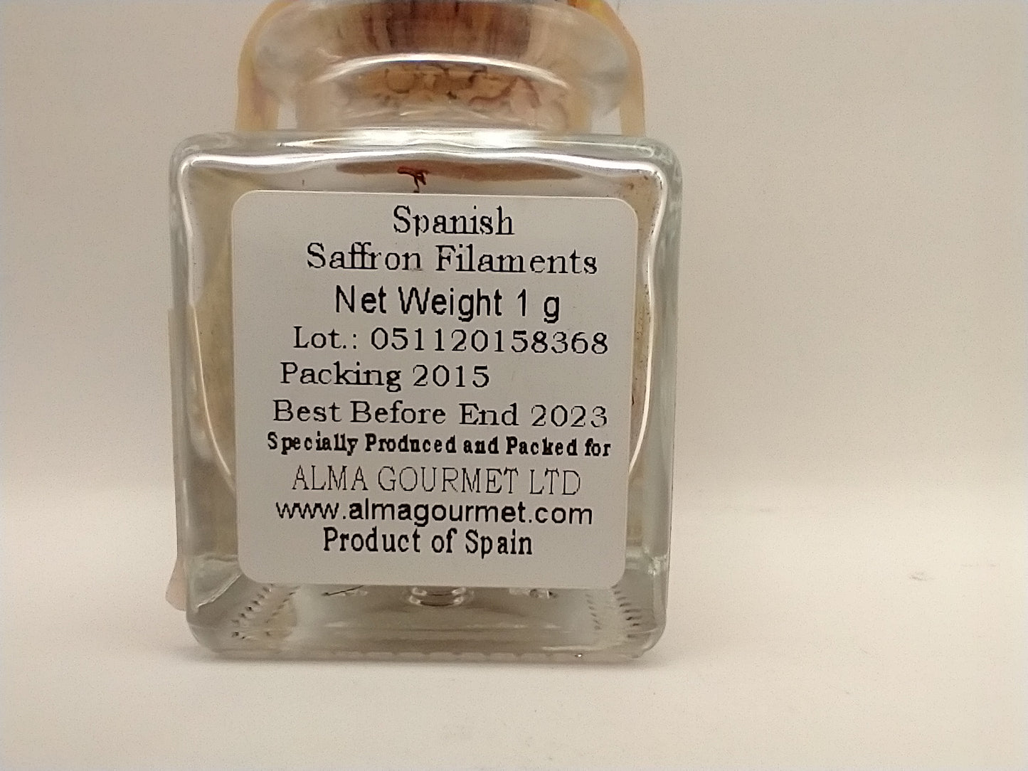 Saffron Spanish glass jar