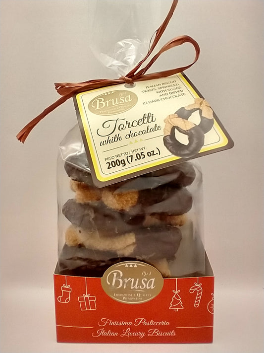 Brusa Chocolate Glazed Torcetti Cookies