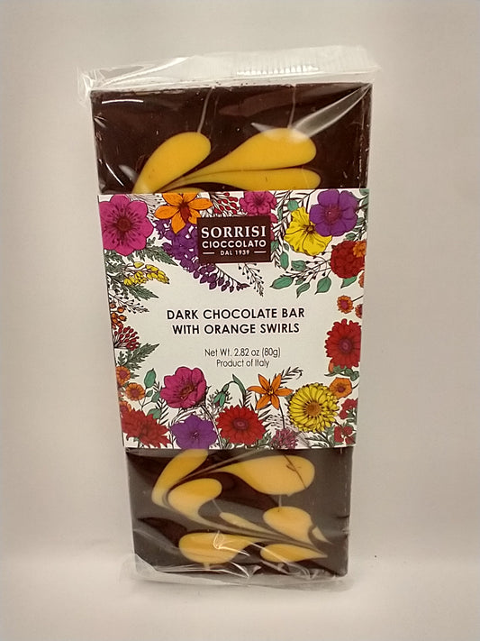 Boella Dark Chocolate Bar with Orange Swirls