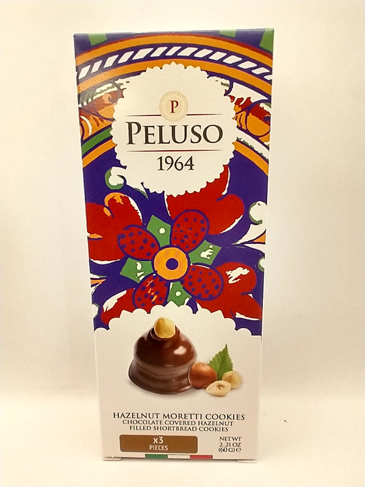Peluso Hazelnut Moretti Cookies, Dark Chocolate covered and Hazelnut Filling 2.12 oz