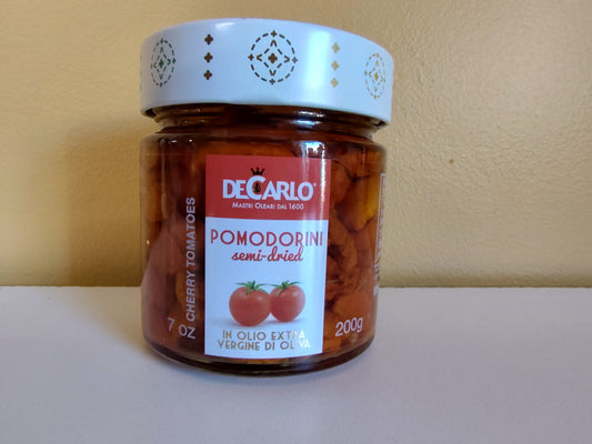 DeCarlo Semi Dried Tomatoes in EVOO 200 gr