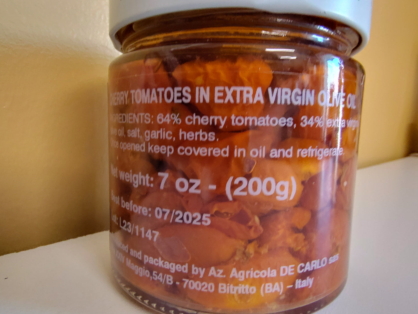 DeCarlo Semi Dried Tomatoes in EVOO 200 gr