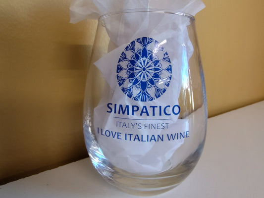 Simpatico I Love Italian Wine Glass