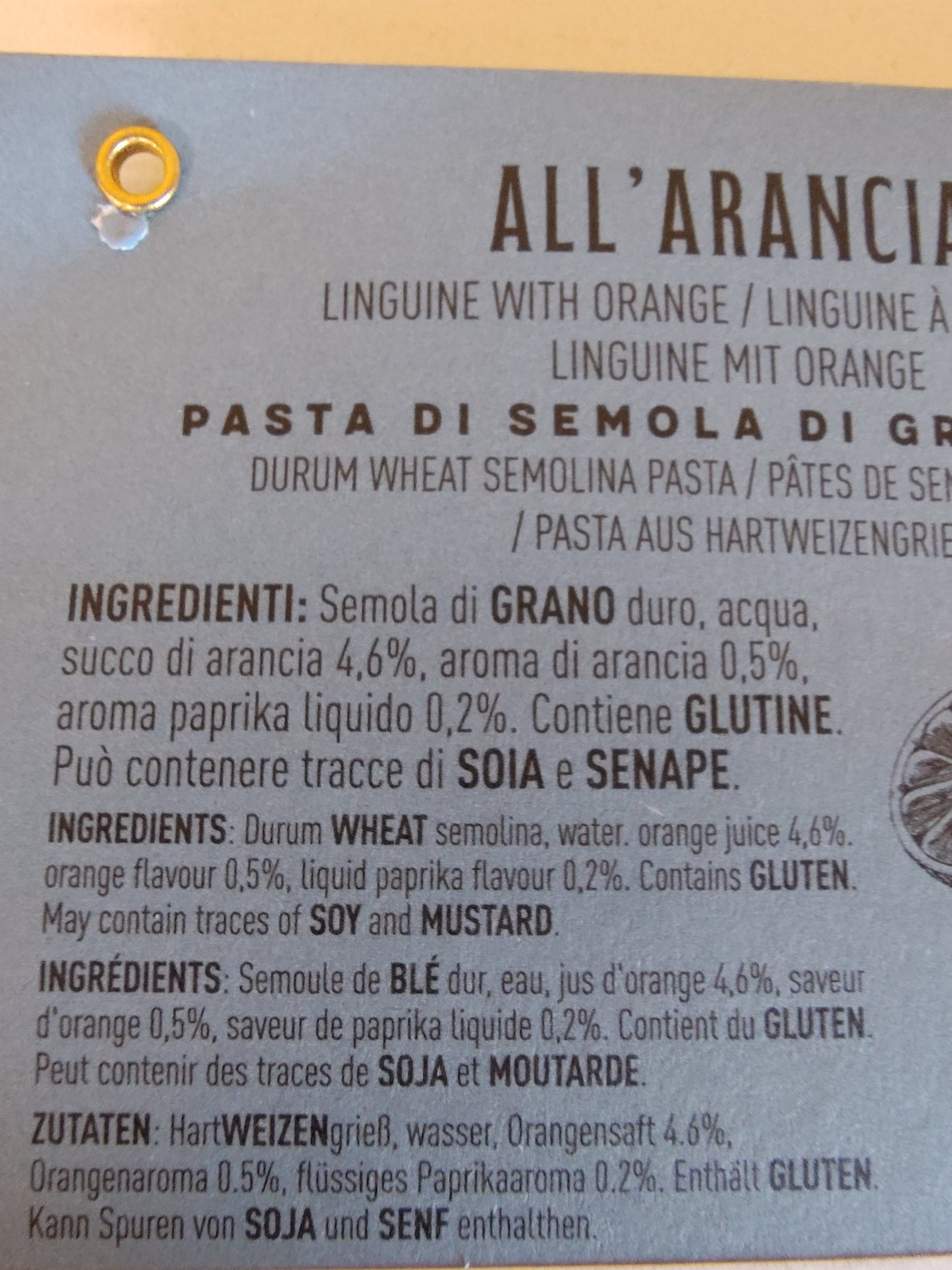 Terre dei Trulli Linguine with Orange