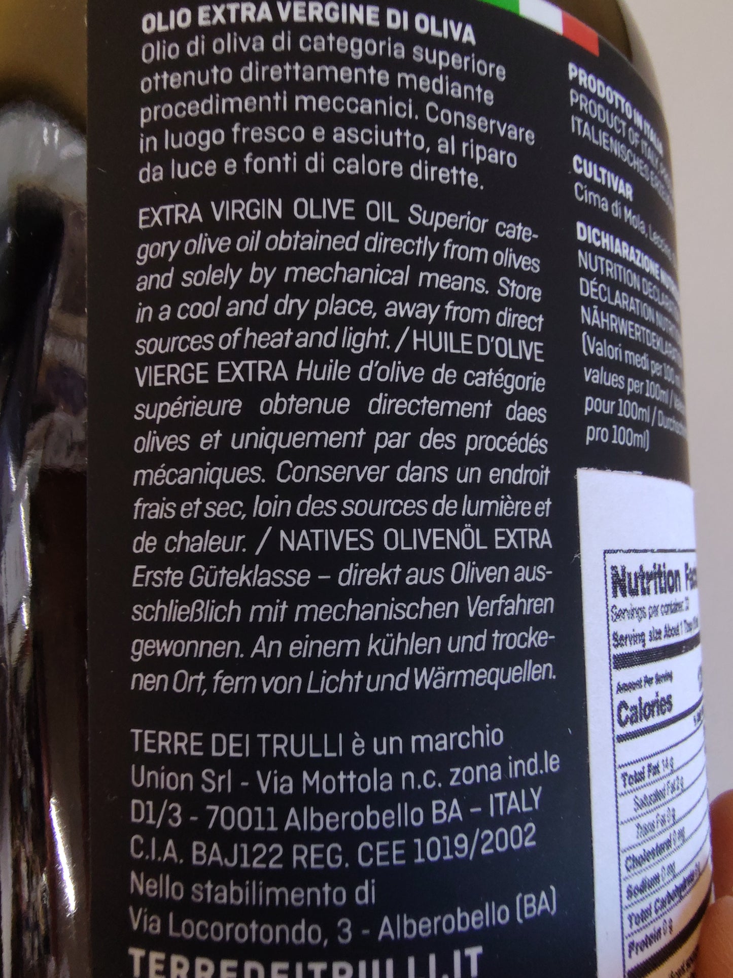 Terre Dei Trulli Multicultivar Extra Virgin Olive Oil