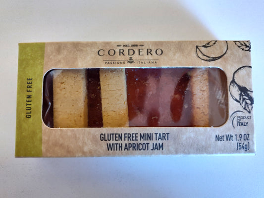 Cordero Gluten Free Cornmeal Mini Tart with Apricot Jam