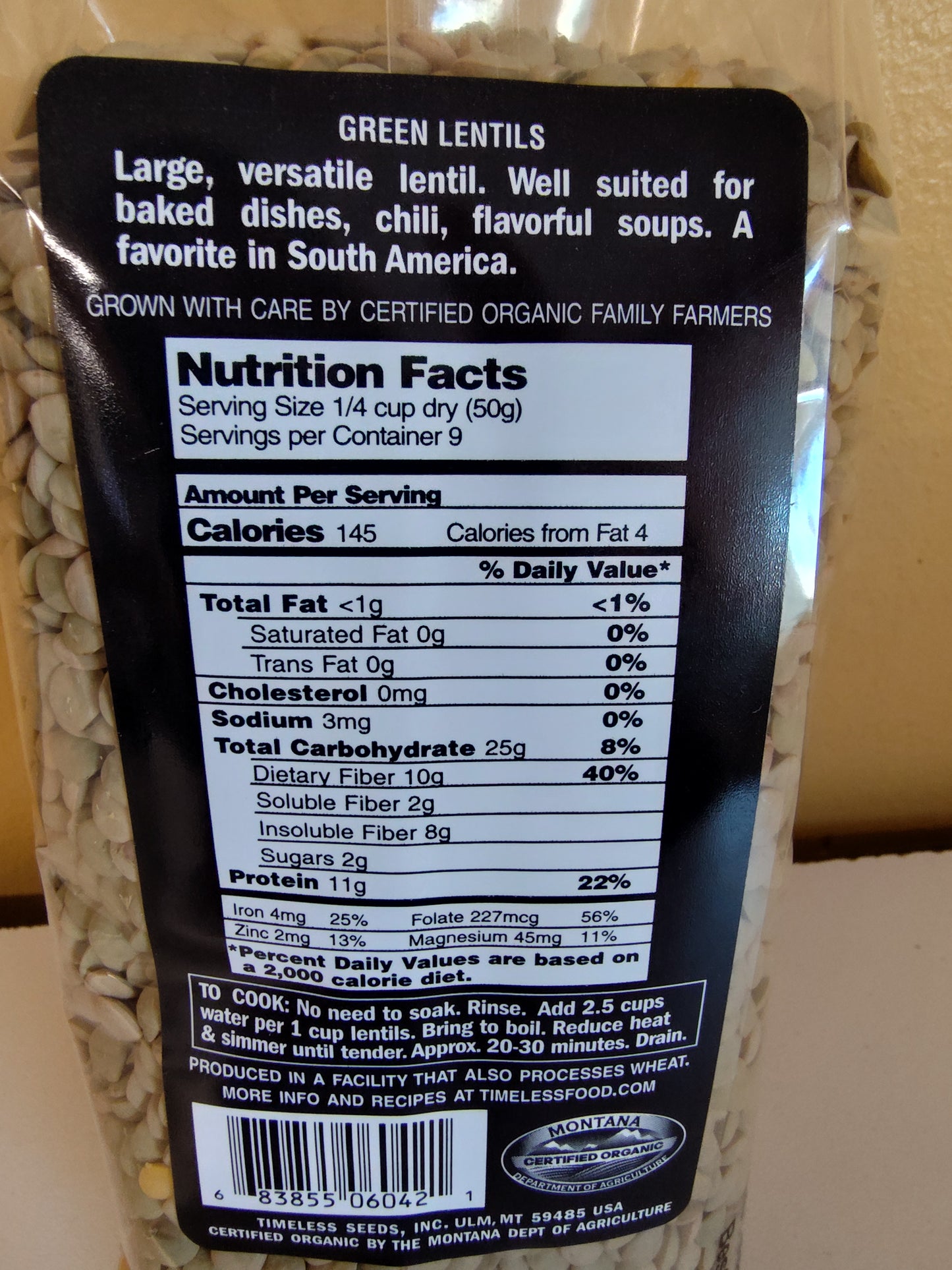 Timeless Green Lentils Organic