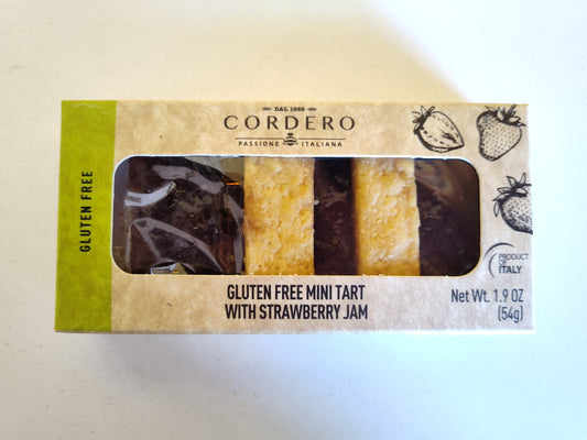 Cordero Gluten Free Cornmeal Mini Tart with Strawberry jam