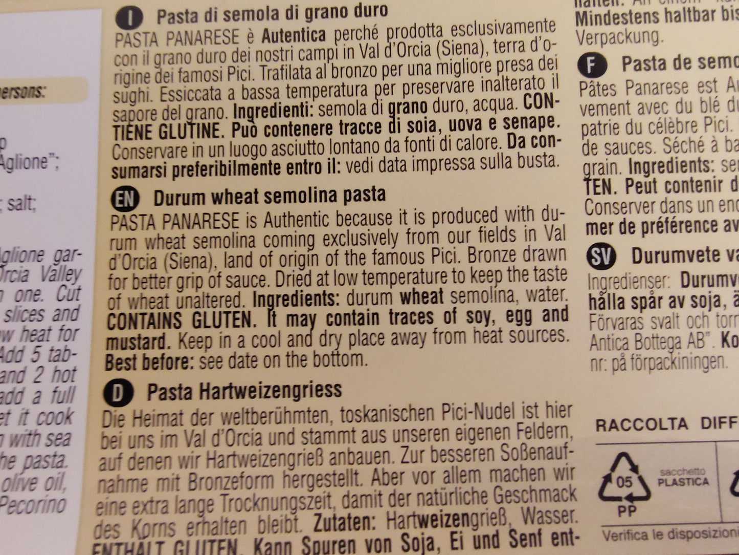 Pasta Panarese Pici
