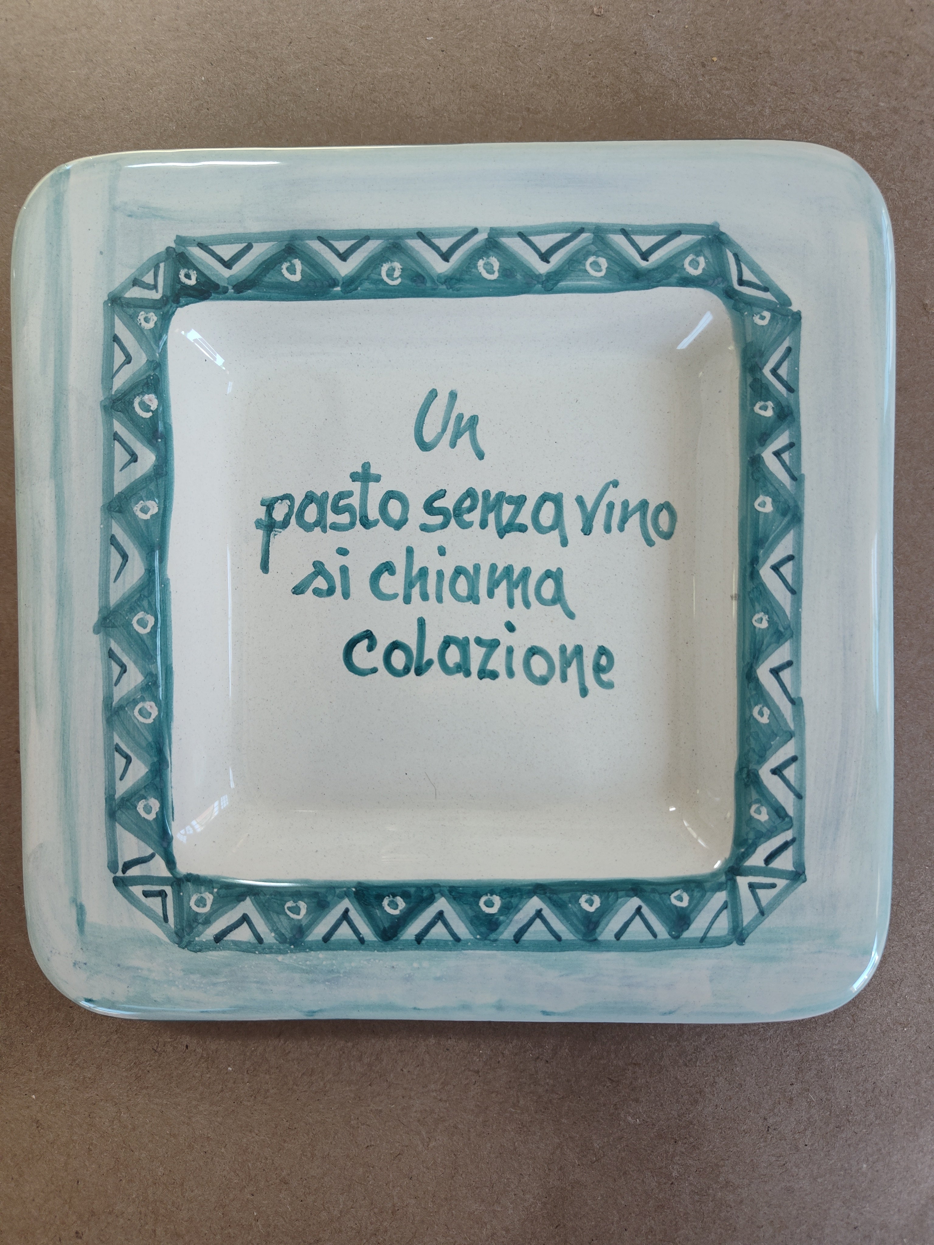 Plate, 6 x 6 inches with Italian Phrases