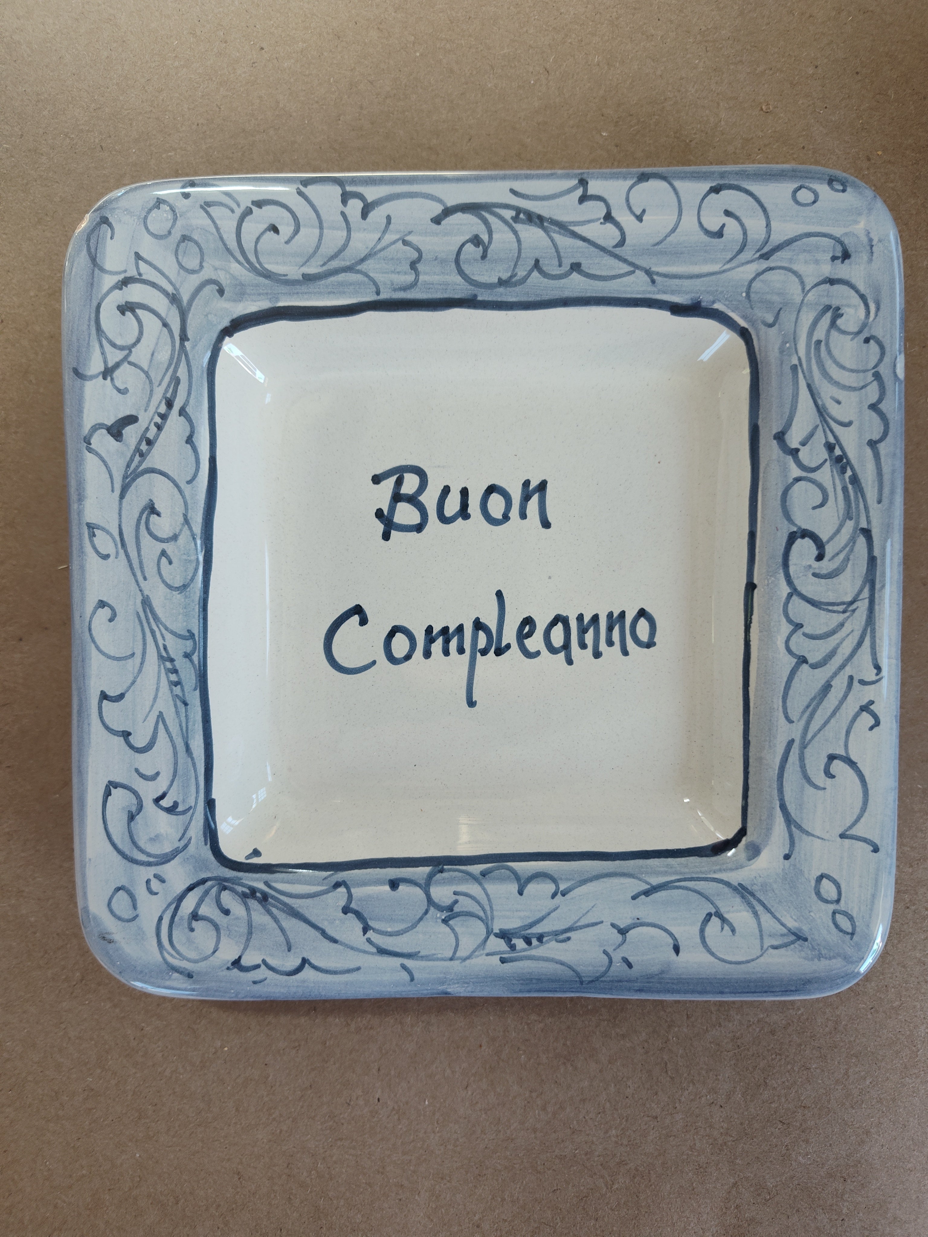 Plate, 6 x 6 inches with Italian Phrases
