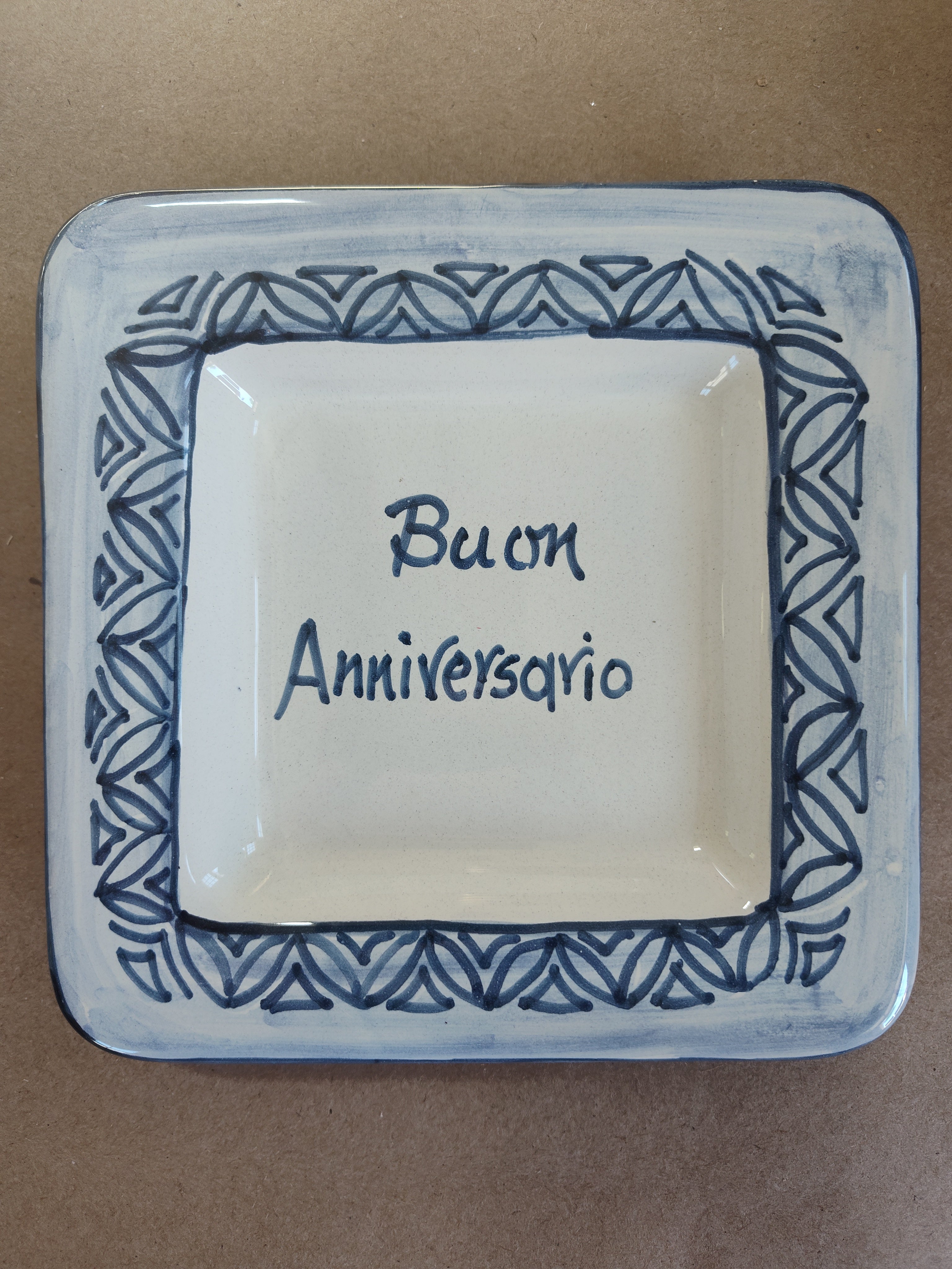 Plate, 6 x 6 inches with Italian Phrases