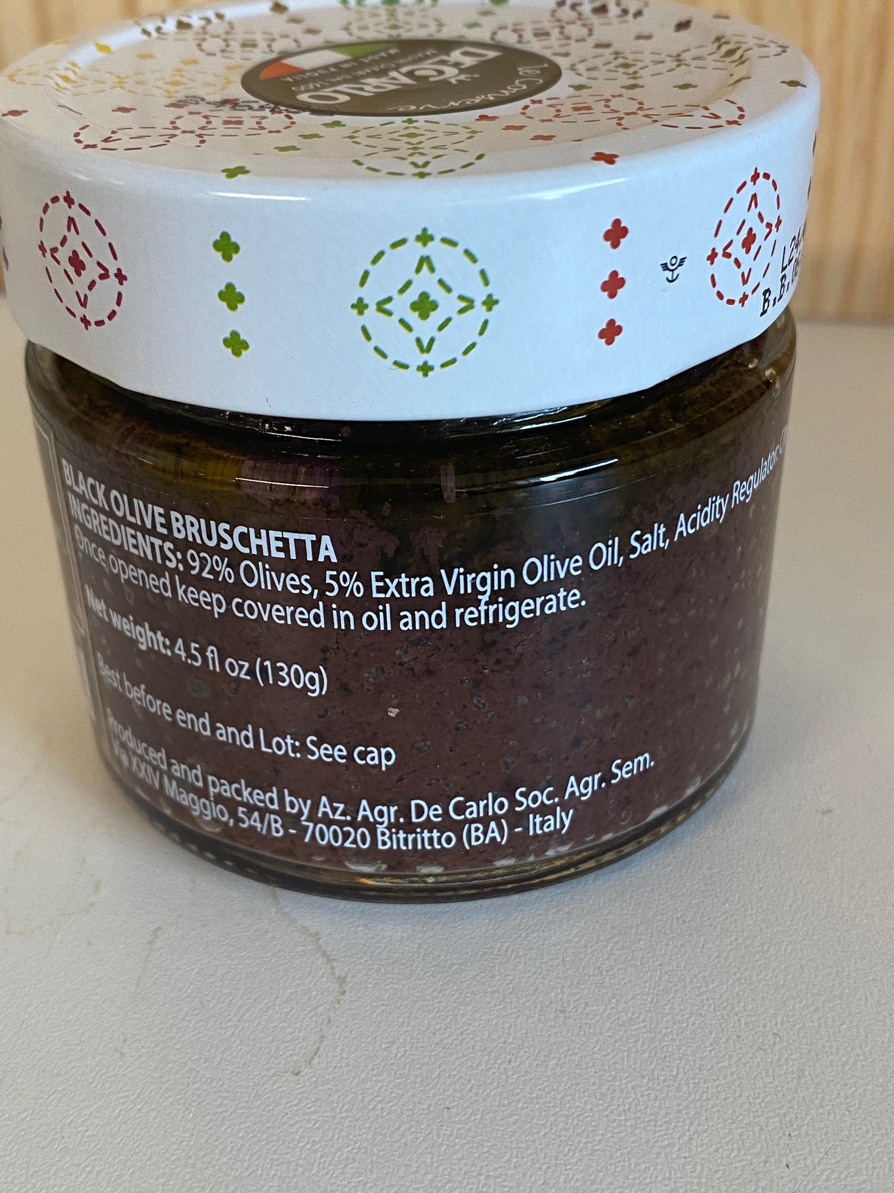DeCarlo Crema Black Olive Bruschetta