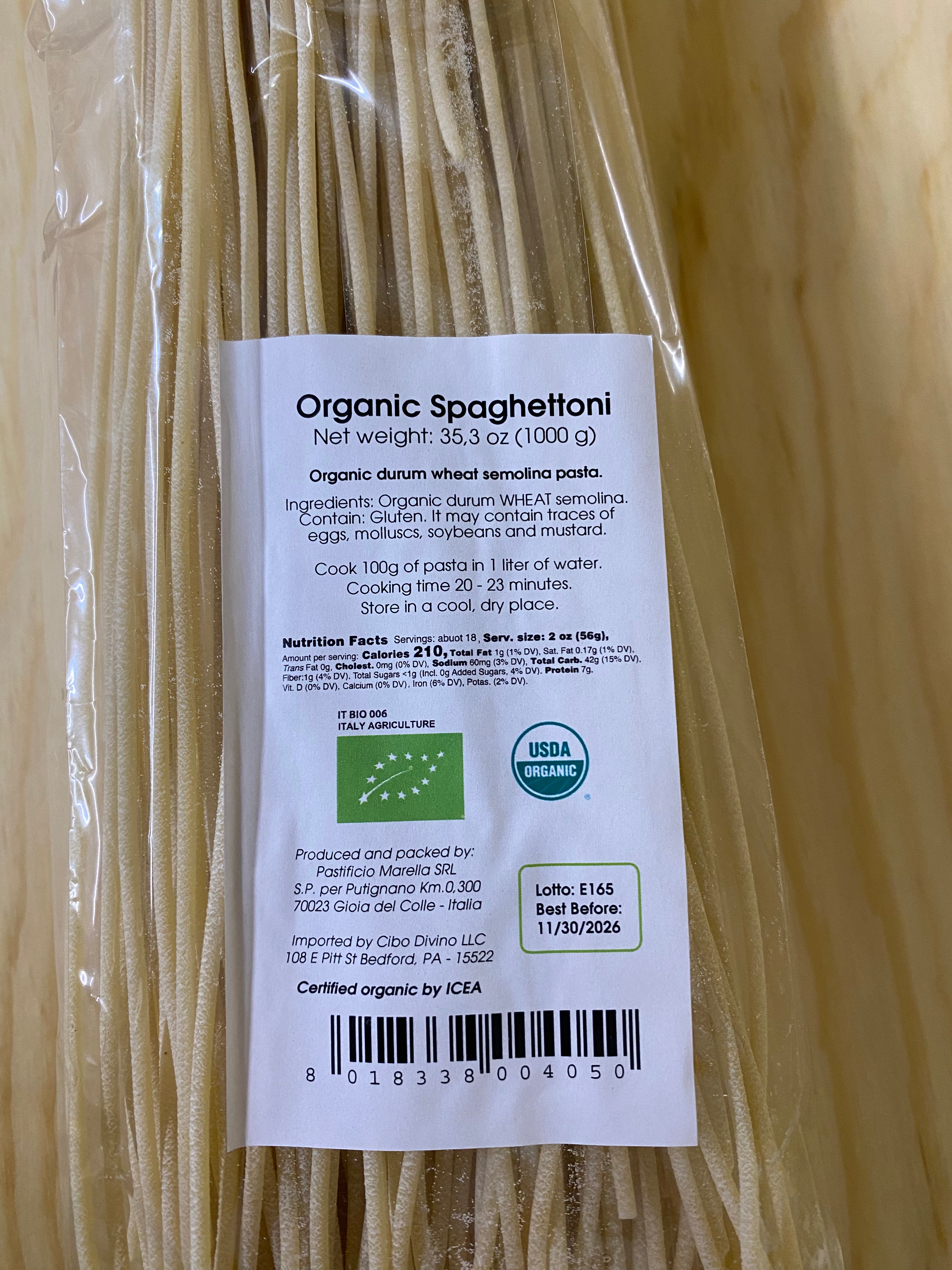 Spaghettoni Marella 1 kg Pasta Marella