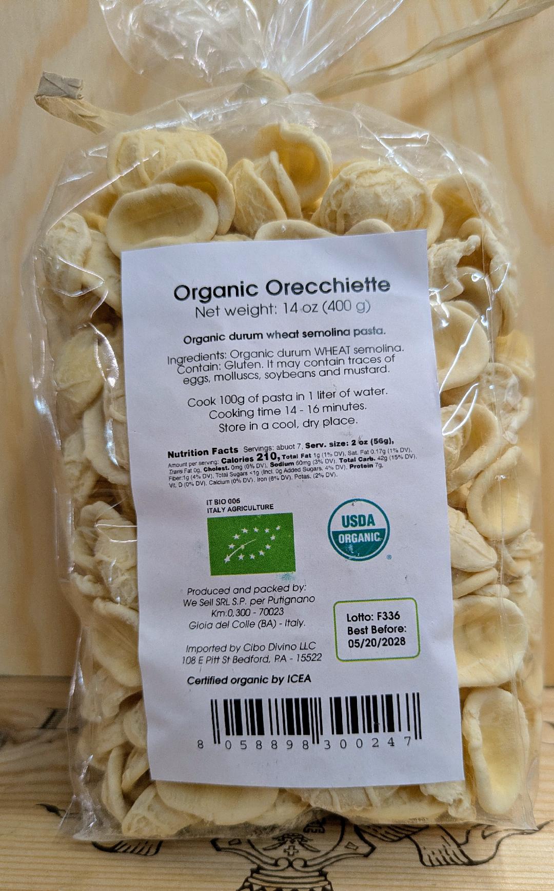 Marella Organic Orecchiette 400 gr