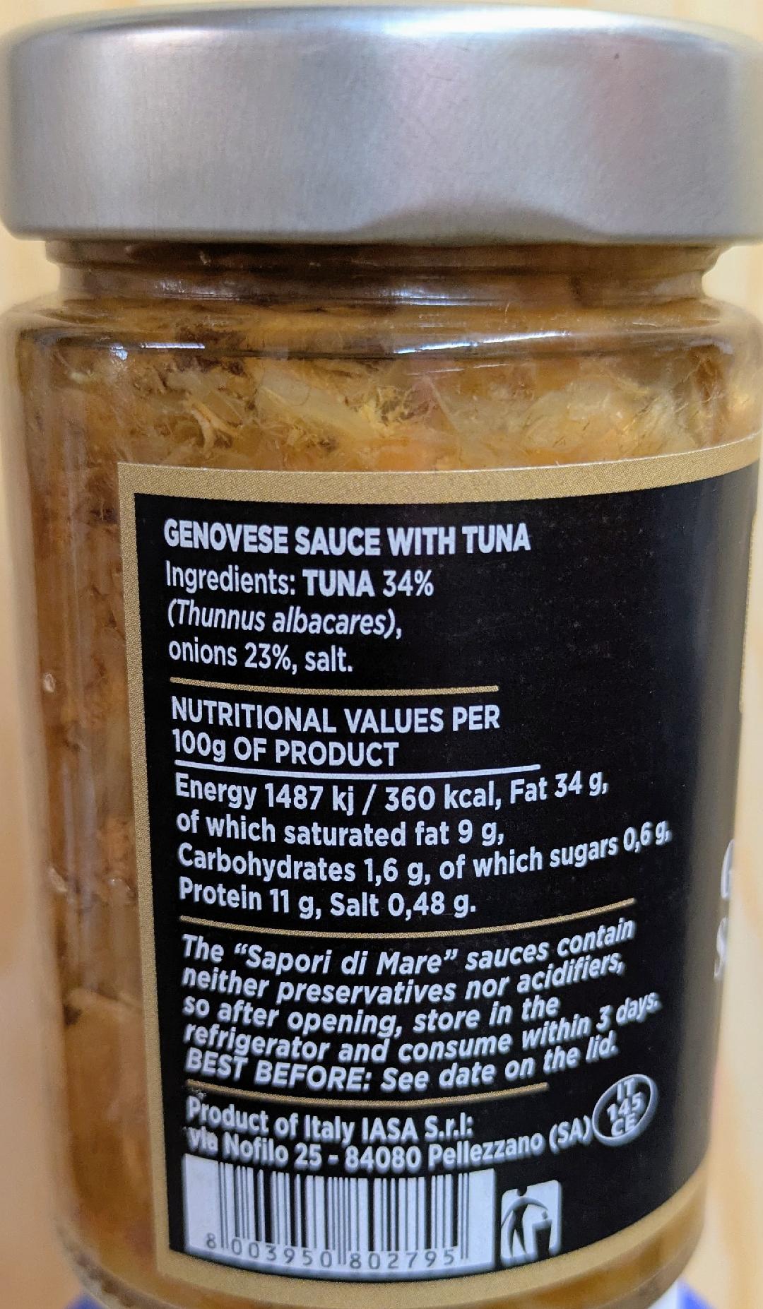 tuna genovese sauce with onion