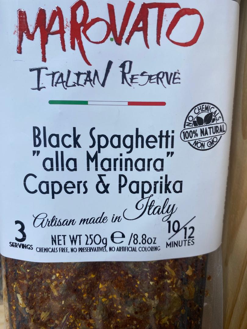 Marovato Black Spaghetti alla Marinara Capers and Paprika