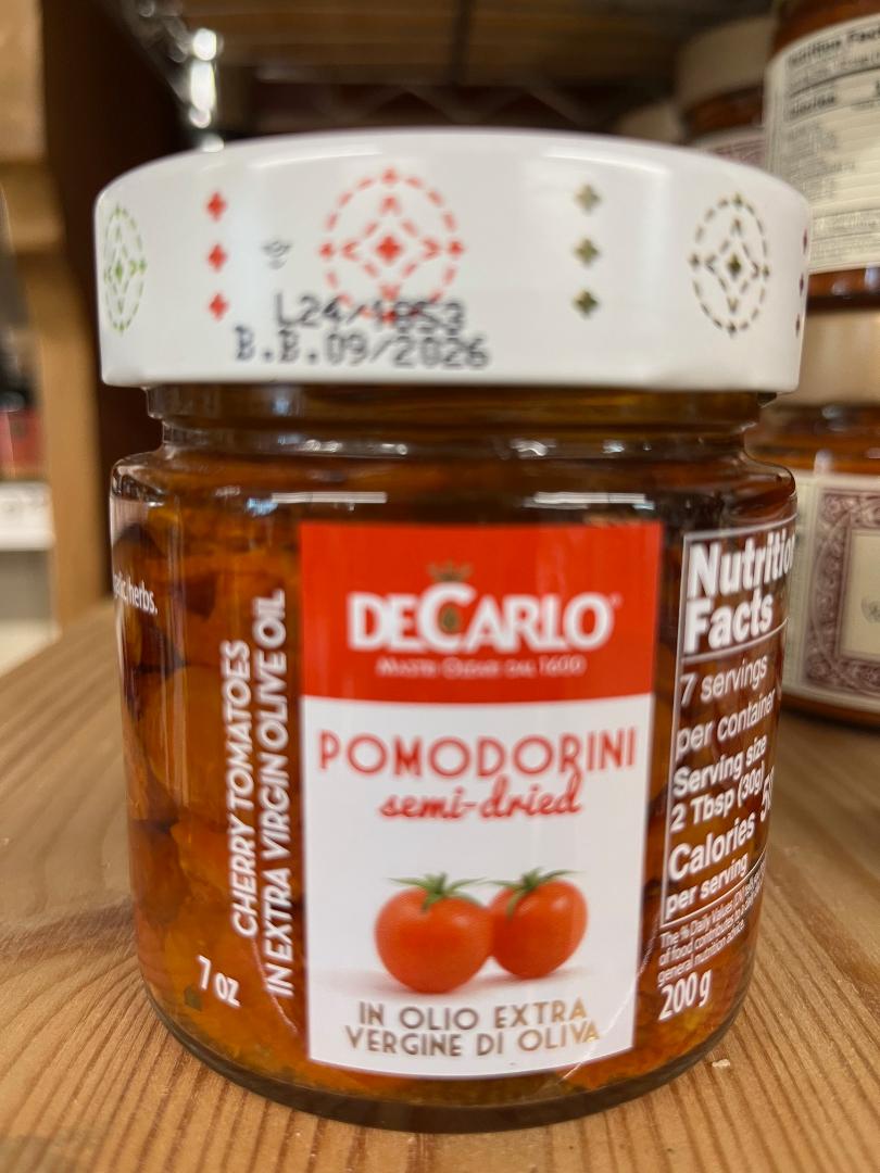 DeCarlo Semi Dried Tomatoes in EVOO 200 gr