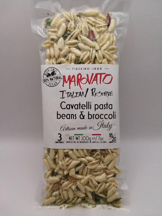 Marovato Cavatelli pasta with beans and broccoli